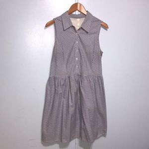 Pin Striped Dress with White Pin Hole Back